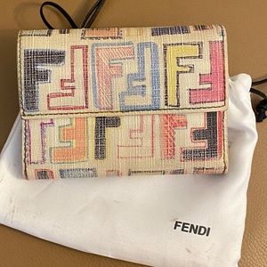 FENDI Zucca Pattern Bifold Wallet White/Multicolor